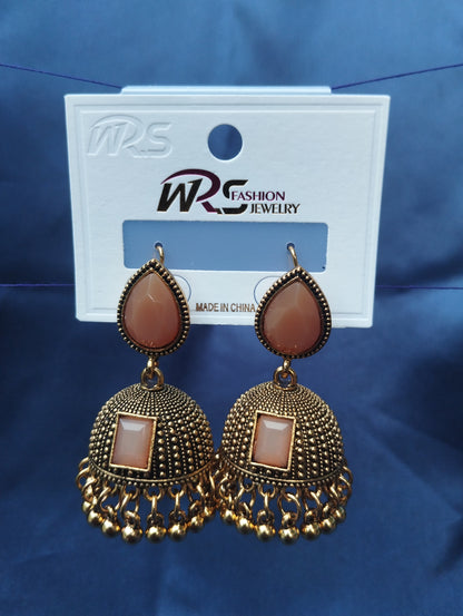 Classic Black & Silver Jhumka Earrings - Traditional Design