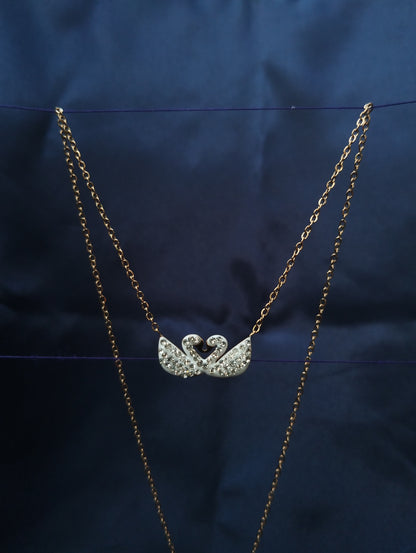 Elegant Gold color Chain with Crystal Swan Charm